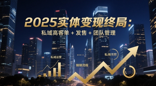 2025实体变现终局：私域高客单+发售+团队管理-16888副业资讯