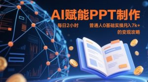 AI赋能PPT制作,每日2小时,普通人0基础实操月入7k+ 的变现攻略-16888副业资讯