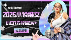 2025小说推文最新玩法,推文保姆级教程,小白7天收益1w+-16888副业资讯