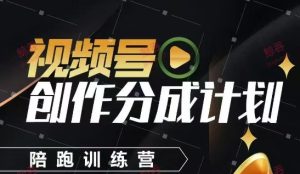 视频号创作分成计划陪跑训练营,手把手教会你如何制作视频,细水长流型项目-16888副业资讯