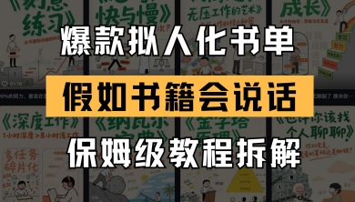 最新爆款拟人化书单玩法，假如书籍会说话，保姆级教程-16888副业资讯