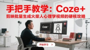 手把手教学:Coze + 剪映批量生成火柴人心理学视频的硬核攻略-16888副业资讯