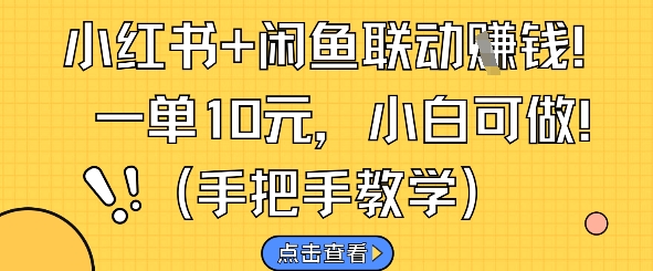 小红书+闲鱼联动挣钱，一单10元，小白可做-16888副业资讯