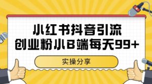 小红书抖音创业粉，小B端粉自热，日引99+的一个玩法【揭秘】-16888副业资讯