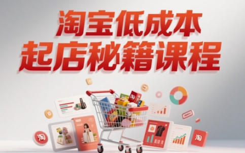 淘宝低成本起店系统课，助你快速起店，实现弯道超车-16888副业资讯