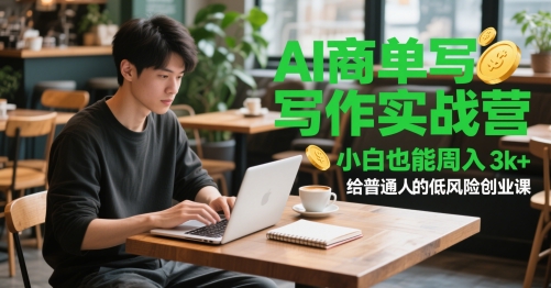 AI商单写作实战营，小白也能周入3k+，给普通人的低风险创业课-16888副业资讯