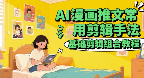 AI漫画推文常用剪辑手法，基础剪辑组合教程-16888副业资讯