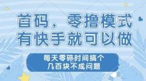 首码,零撸模式,有快手就可以做,每天零碎时间搞个几张不成问题【揭秘】-16888副业资讯