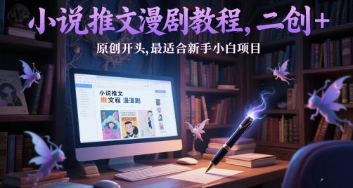 小说推文漫剧教程，二创+原创开头，最适合新手小白项目-16888副业资讯