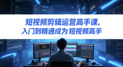 短视频剪辑运营高手课，入门到精通成为短视频高手-16888副业资讯