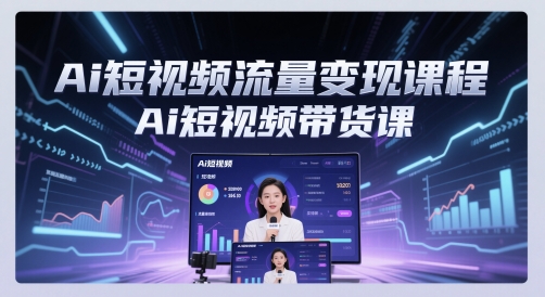 Ai短视频流量变现课程，Ai短视频带货课-16888副业资讯