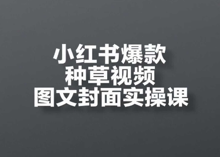 小红书爆款种草视频图文封面实操课，​开店、选品、引流、变现全流程-16888副业资讯