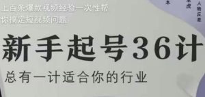 新手起号36计2.0，四年行业沉淀，上百条爆款视频经验一次性帮你搞定短视频问题-16888副业资讯