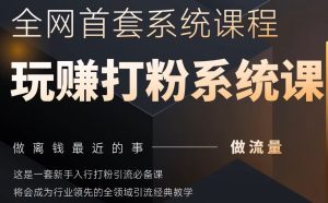 2025行业首套全网全域打粉系统神课,做流量做离钱最近的事,一套新手入行打粉引流必备课-16888副业资讯