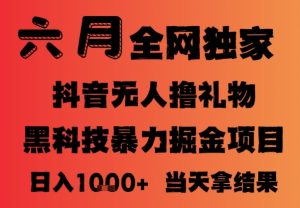 25年6月抖音无人直播最新暴力撸音浪掘金,小白可做,可批量矩阵放大,长期稳定日入1k+【揭秘】-16888副业资讯
