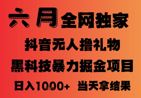 25年6月抖音无人直播最新暴力撸音浪掘金，小白可做，可批量矩阵放大，长期稳定日入1k+【揭秘】-16888副业资讯