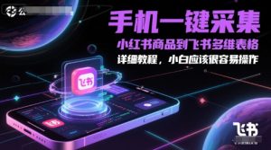 手机一键采集小红书商品到飞书多维表格,详细教程,小白应该很容易操作-16888副业资讯