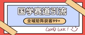 小红书某音国学赛道引流获客 自热矩阵日引200+【揭秘】-16888副业资讯