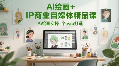 Ai绘画+IP商业自媒体精品课，Ai绘画实操，个人ip打造-16888副业资讯
