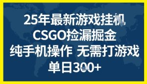 25年CSGO游戏搬砖,全自动挂G,不需要玩游戏,手机操作日入3张+【揭秘】-16888副业资讯