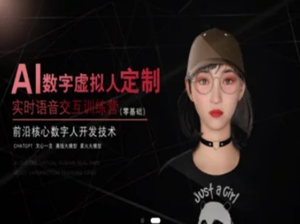 AI数字虚拟人定制，实时语音交互训练营（零基础），前沿核心数字人开发技术-16888副业资讯