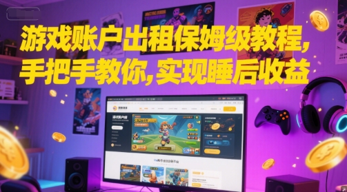 游戏账户出租保姆级教程，手把手教你，实现睡后收益-16888副业资讯