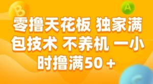 零撸天花板,独家满包技术 不养机 一小时撸满50+【揭秘】-16888副业资讯