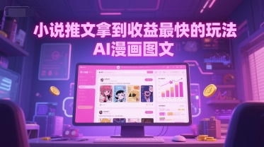 小说推文拿到收益最快的玩法，AI漫画图文-16888副业资讯