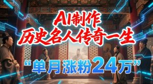 暴力起号!用AI制作历史名人传奇一生,单月涨粉24W,涨粉+变现赛道黑马来了-16888副业资讯