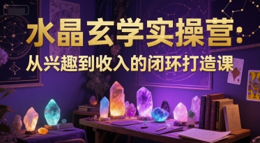 水晶玄学实操营：从兴趣到收入的闭环打造课-16888副业资讯