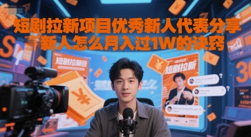 短剧拉新项目优秀新人代表分享新人怎么月入过1W的诀窍-16888副业资讯