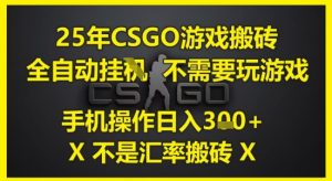 25年CSGO游戏搬砖,全自动运行,不需要玩游戏,手机操作日入3张(不是汇率搬砖)【揭秘】-16888副业资讯