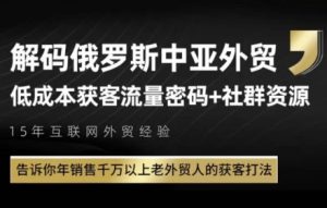 俄罗斯中亚外贸低成本获客流,告诉你年销售千万以上老外贸人的获客打法-16888副业资讯