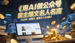 用AI做公众号流量主爆文名人名言,10分钟一篇爆文,最高月入5位数-16888副业资讯