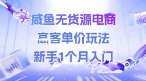 咸鱼无货源电商,高客单价玩法,新手1个月入门-16888副业资讯