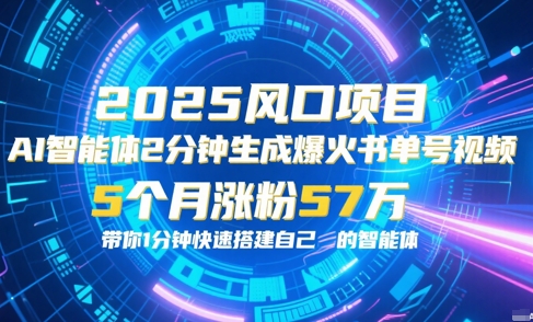 AI智能体2分钟一键生成爆火书单号原创视频，5个月涨粉57w，带你零代码1分钟搭建智能体-16888副业资讯
