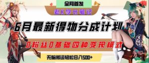 6月份最新得物创作者分成计划2.0玩法,0粉丝0基础四种模式变现,从隐蔽渠道无脑搬运,日入2张-16888副业资讯