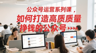 公众号运营系列课，如何打造高质量挣钱的公众号-16888副业资讯