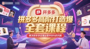 拼多多高阶打造爆款全套课程,解决拼多多店铺运营中99%的问题-16888副业资讯