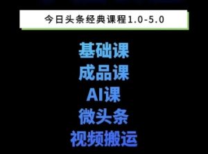 头条图文课1-5期教你头条图文写作、微头条、视频搬运变现,适合新手快速起号玩法-16888副业资讯