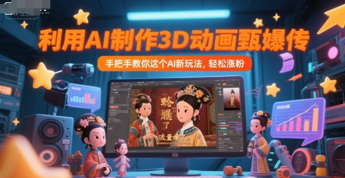 利用AI制作3D动画甄嬛传，流量爆了，手把手教你这个AI新玩法，轻松涨粉-16888副业资讯