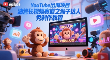YouTube出海项目，油管长视频赛道之猴子达人秀制作教程-16888副业资讯