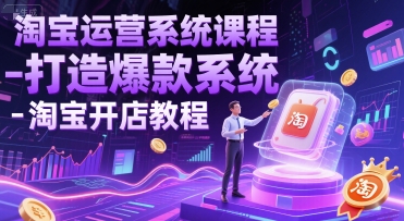 淘宝运营系统课程-打造爆款系统-淘宝开店教程-16888副业资讯