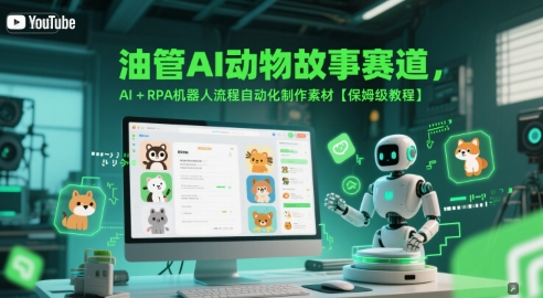 油管AI动物故事赛道，AI+RPA机器人流程自动化制作素材【保姆级教程】-16888副业资讯