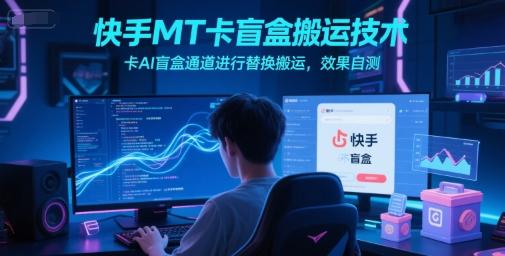 快手MT卡盲盒搬运技术，卡AI盲盒通道进行替换搬运，效果自测-16888副业资讯