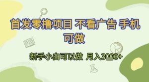 首发零撸项目 不看广告 手机可做 新手小白可以做  月入3k+【揭秘】-16888副业资讯