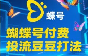 2025蝴蝶号付费投流豆豆打法,助新手快速掌握付费流量撬动自然流的核心玩法-16888副业资讯