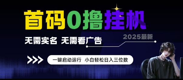 首码0撸挂G项目，无需实名无需看广告 一键启动运行，小白轻松日入三位数【揭秘】-16888副业资讯