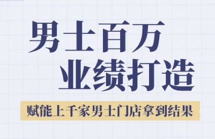 2025男士美业百万业绩打造，赋能上千家男士门店拿到结果-16888副业资讯