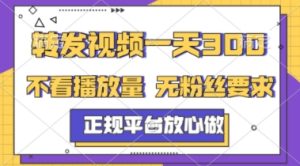 转发视频一天3张+,正规平台放心做,不看播放量,不看粉丝量,一个任务几分钟完成【揭秘】-16888副业资讯